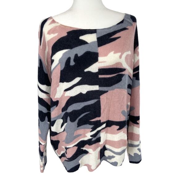 Skull Cashmere Sweater Pink‎ Camouflage Camo Small - Picture 1 of 6